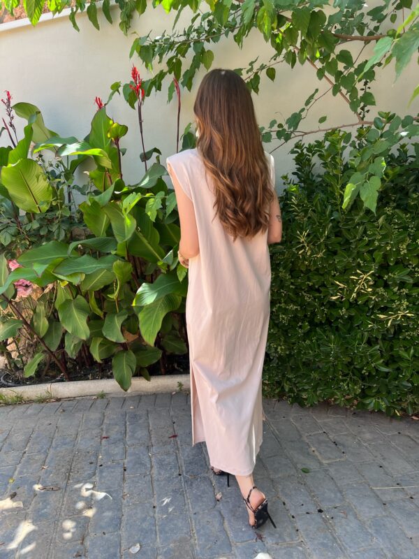 Vestido Hombreras Beige - Imagen 6