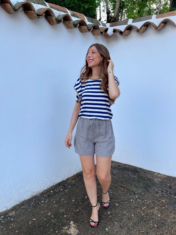Short Lino Taupe - Imagen 4