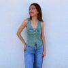 Top/Chaleco Glitter Aguamarina - Imagen 3