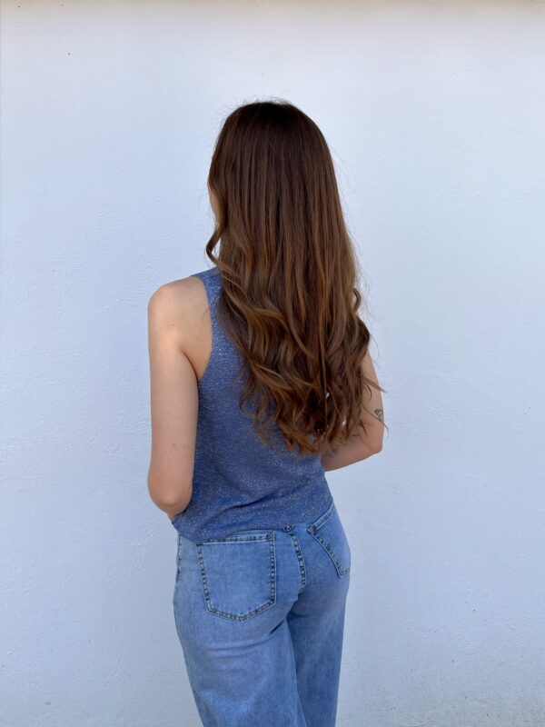 Top/Chaleco Glitter Azul - Imagen 6