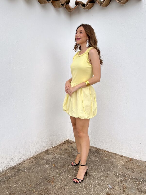 Vestido Globo Amarillo Pastel