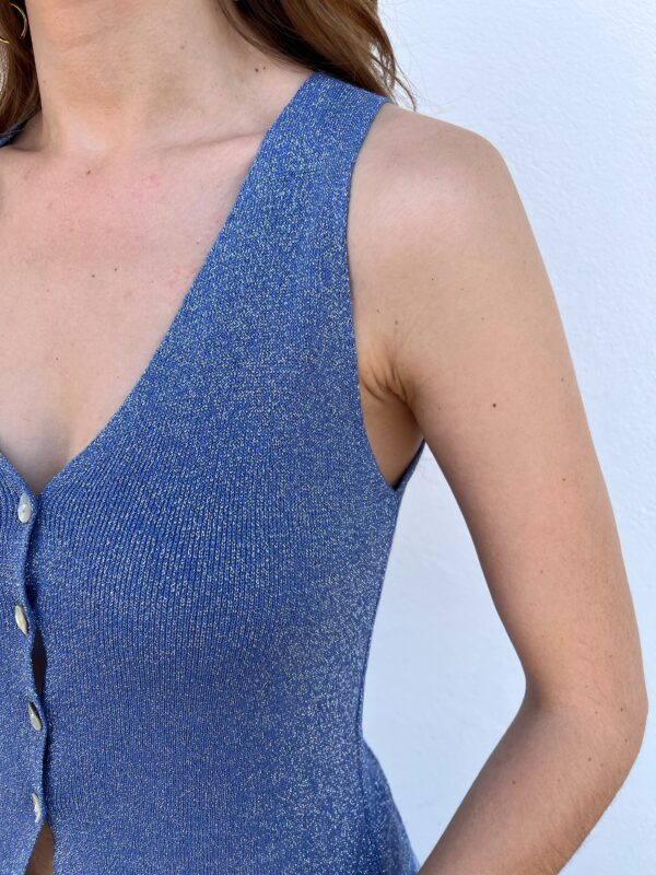 Top/Chaleco Glitter Azul - Imagen 2