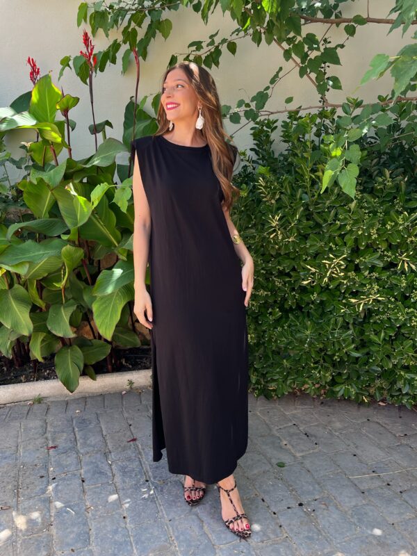Vestido Hombreras Negro