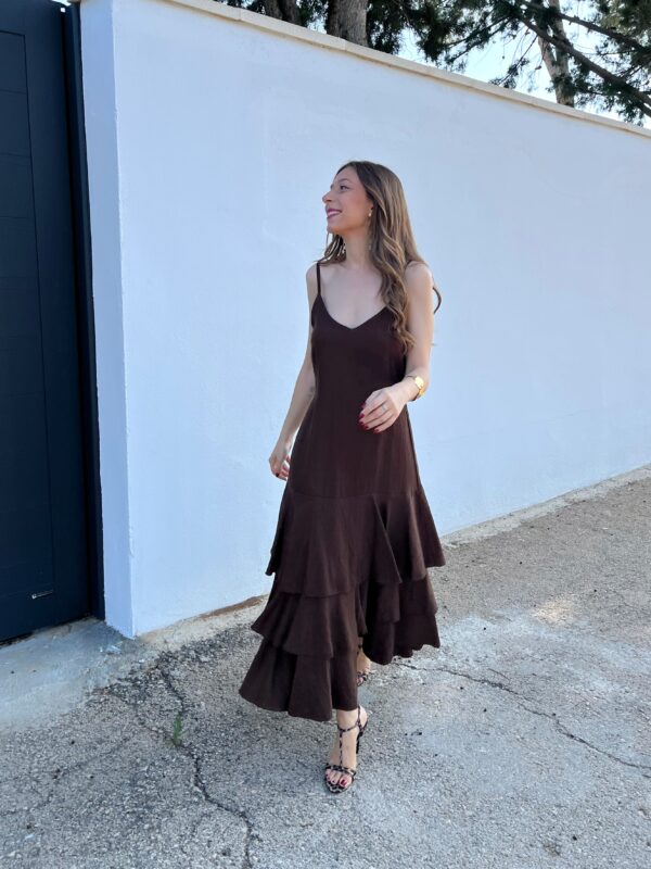 Vestido Poebe Marrón Chocolate
