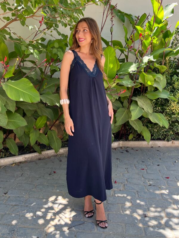 Vestido Encaje Azul Marino - Imagen 5