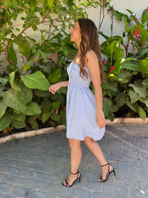 Vestido Panal Vichy Azul - Imagen 5