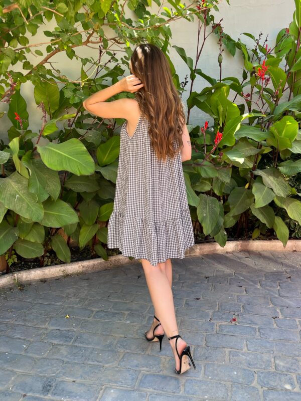 Vestido Fluido Vichy Verde - Imagen 3