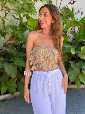 Top Volantes Naranja - Talla única