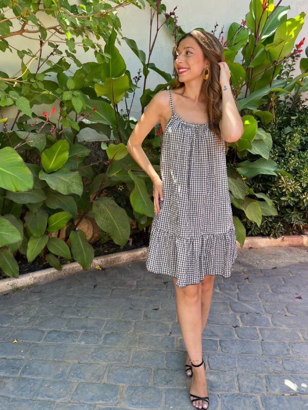 Vestido Fluido Vichy Verde - Imagen 5