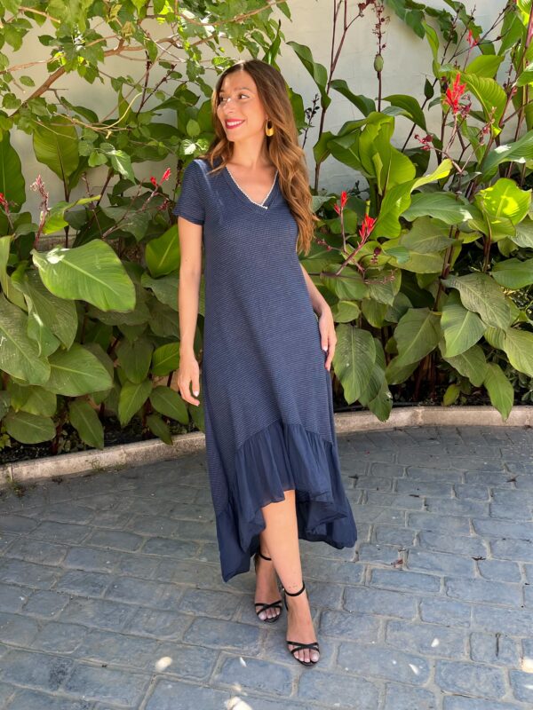 Vestido Punto Azul Marino
