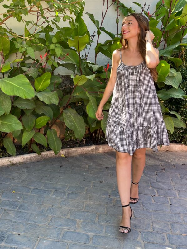 Vestido Fluido Vichy Verde - Imagen 4