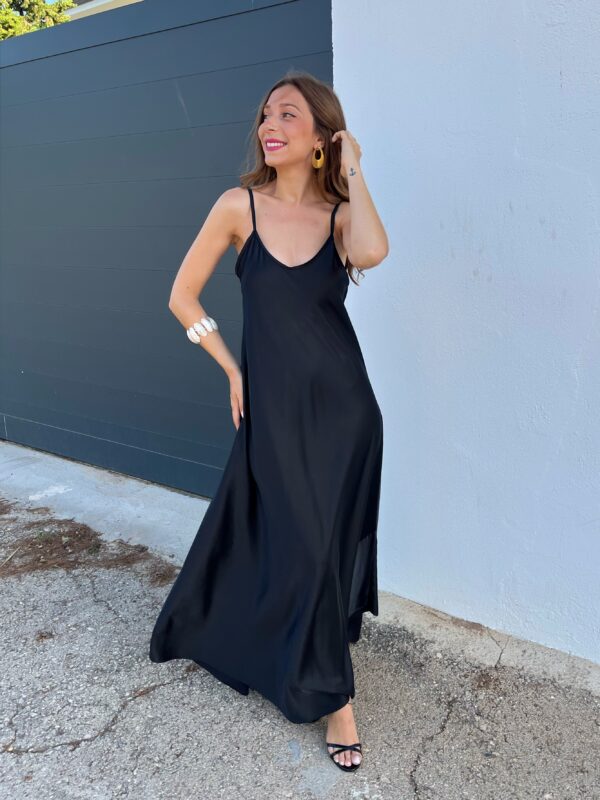 Vestido Satén Negro - Imagen 4