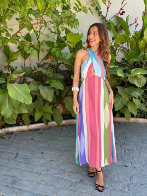 Vestido Raimbow Rosa - Talla única