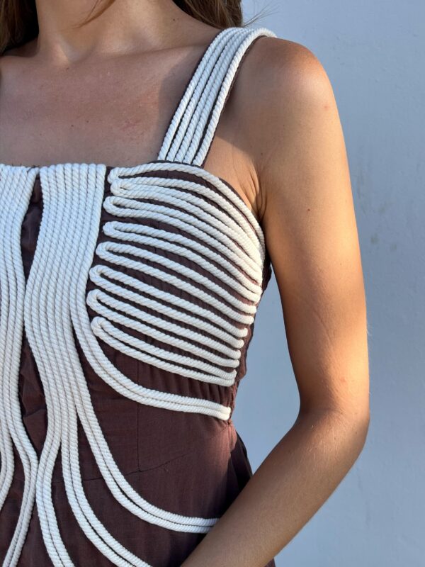 Vestido Cuerdas Chocolate - Imagen 2