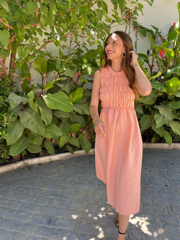 Vestido Adriana Vichy Naranja - Imagen 5