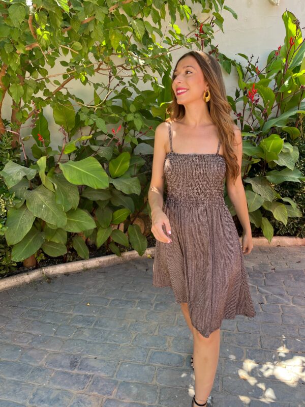 Vestido Panal Rayas Choco