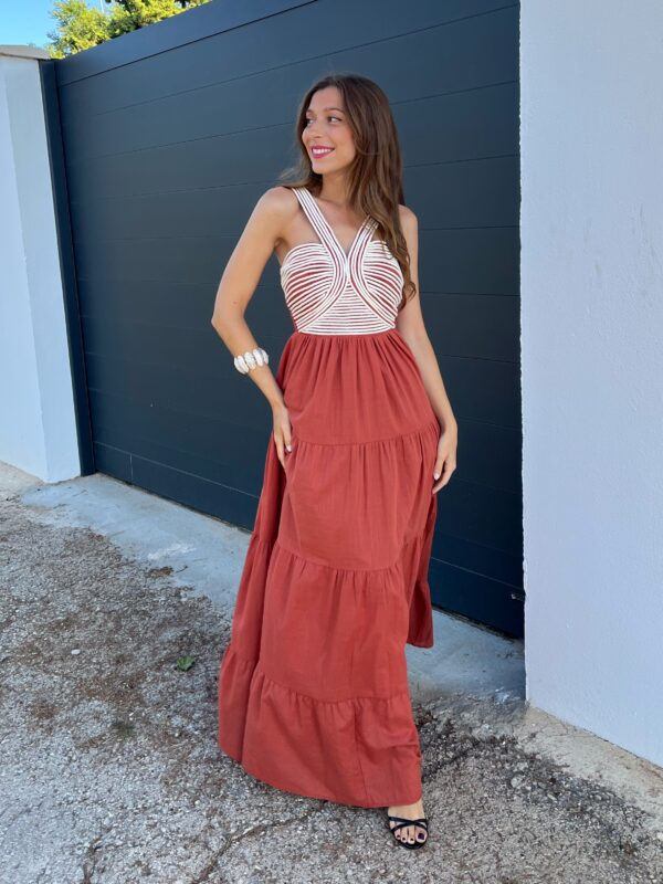Vestido Cuerdas Teja
