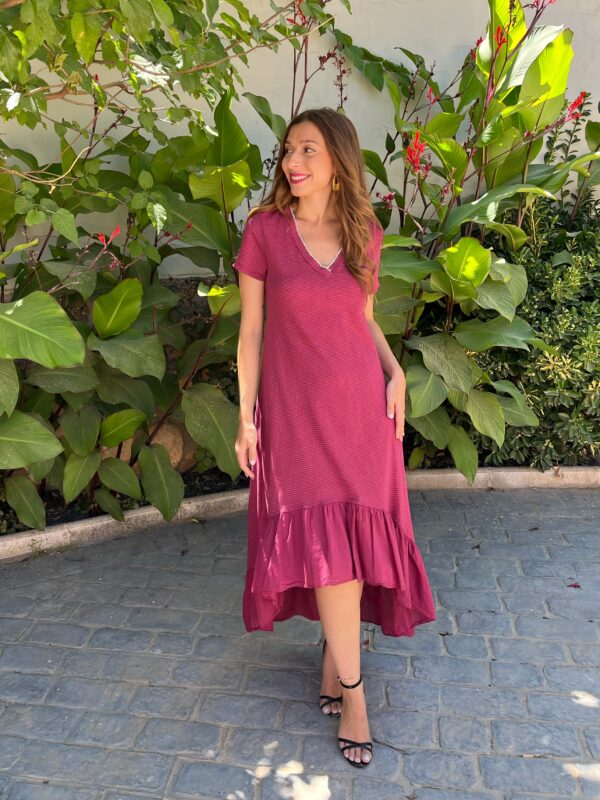 Vestido Punto Burdeos