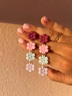Pendientes Flor Multicolor - Talla única