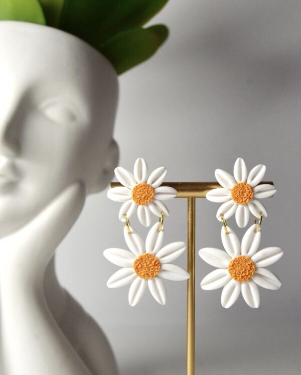Pendientes Doble Margaritas - Imagen 2