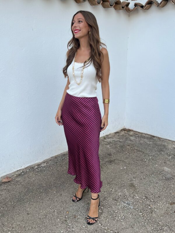 Falda Rayas Rosa