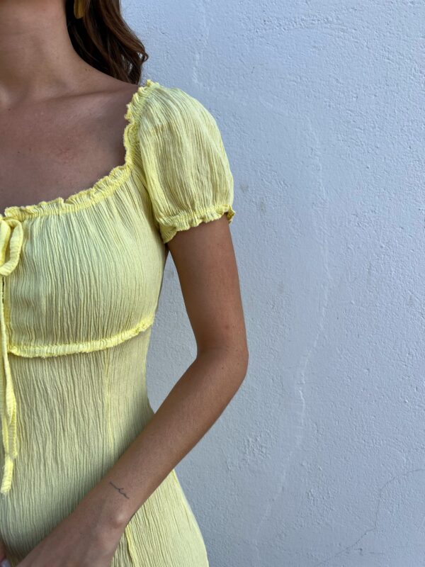 Vestido Valeria Amarillo Pastel - Imagen 2