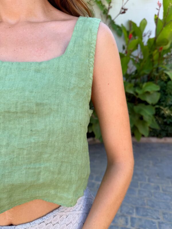 Top Lino Verde - Imagen 2
