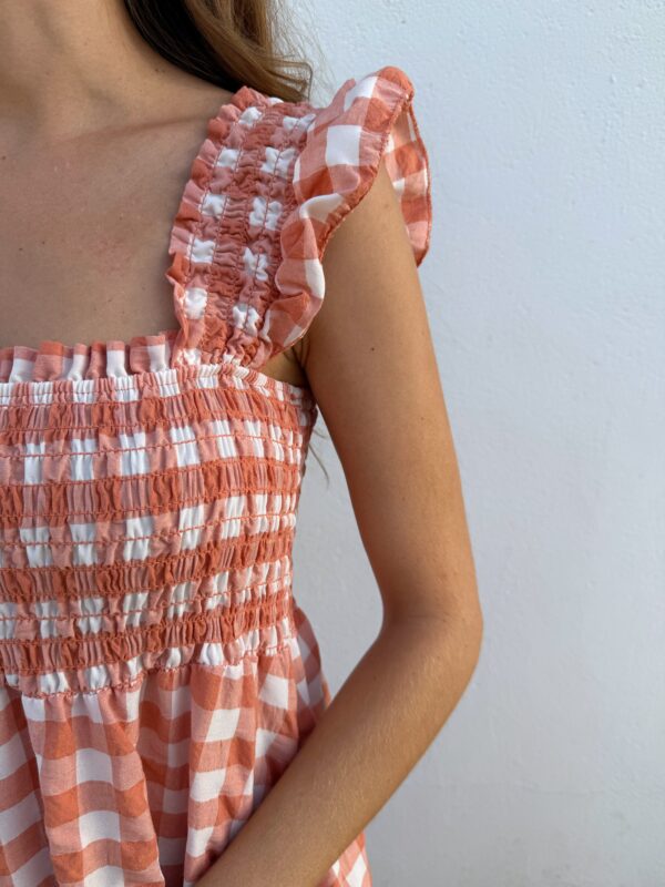 Vestido Vichy Melocotón - Imagen 2