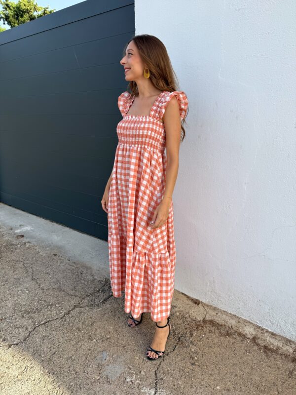 Vestido Vichy Melocotón - Imagen 5