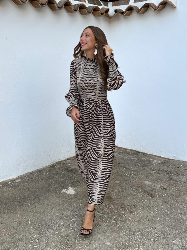 Vestido Cebra Panal Choco - Imagen 4