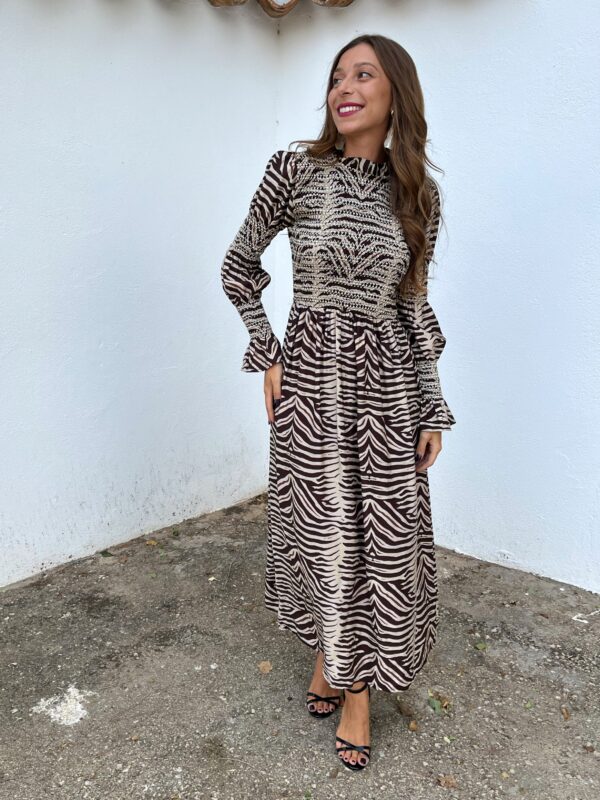 Vestido Cebra Panal Choco