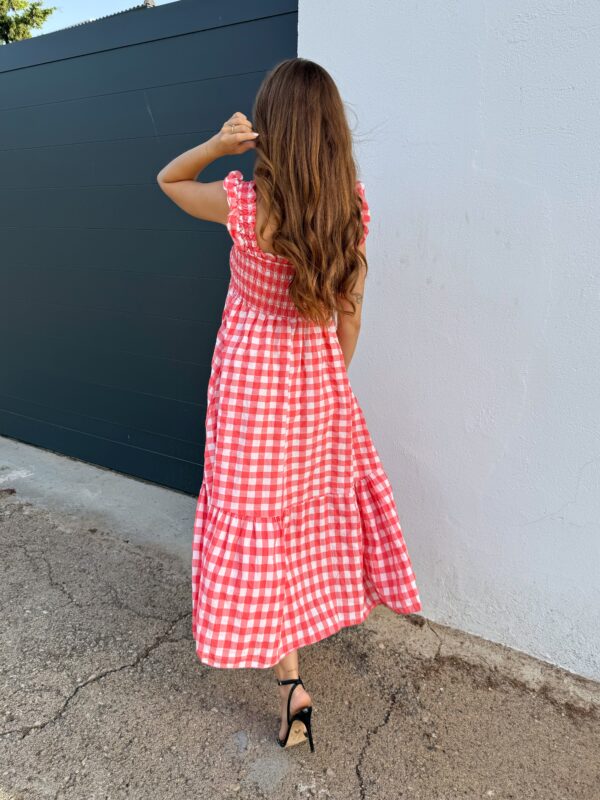 Vestido Vichy Flúor Coral - Imagen 3