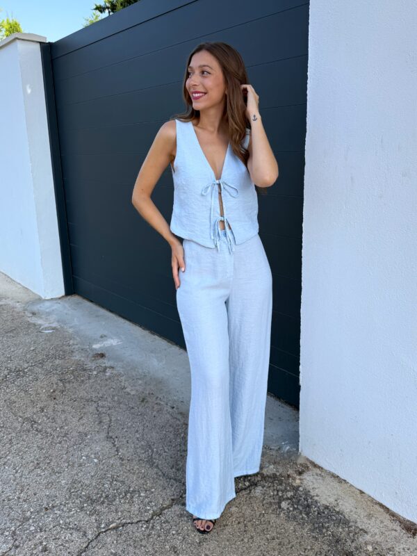 Conjunto Lino Azul Bebé - Imagen 6