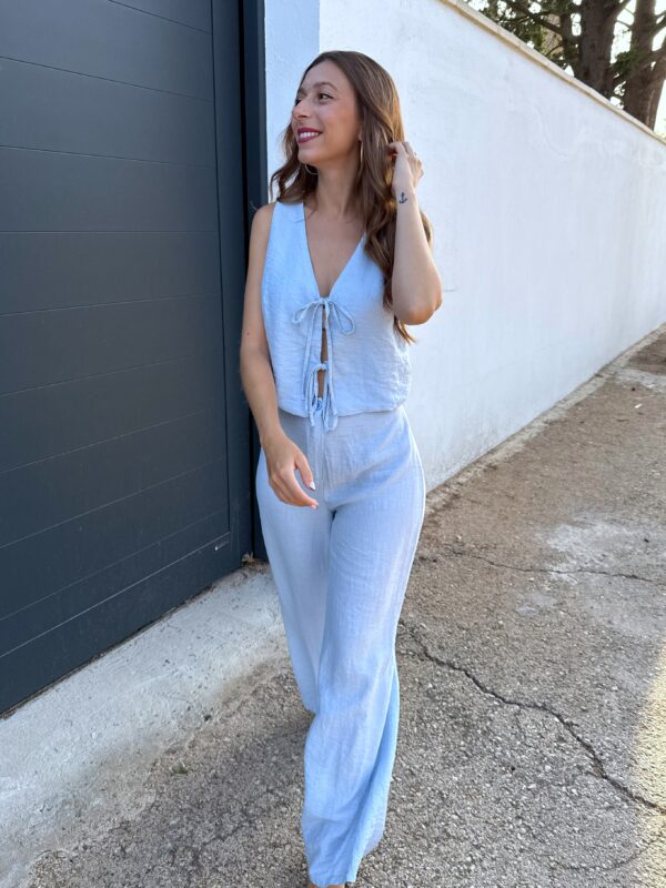 Conjunto Lino Azul Bebé - Imagen 3
