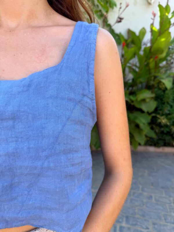 Top Lino Azul - Imagen 2