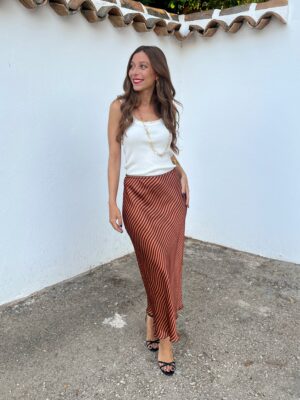 Falda Rayas Melocotón
