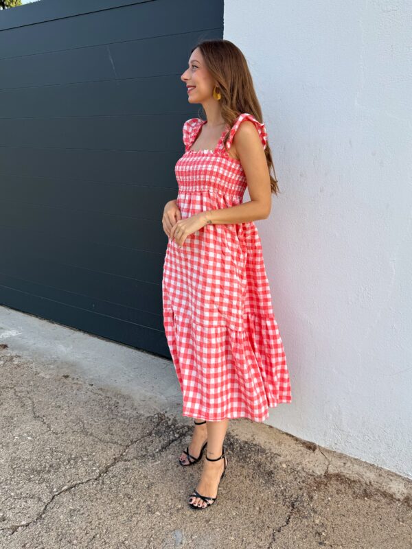Vestido Vichy Flúor Coral - Imagen 5