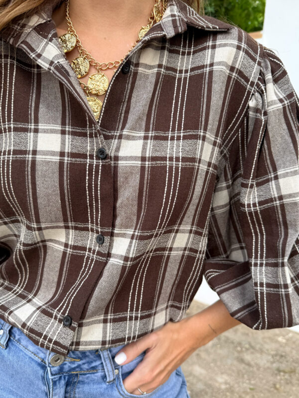 Camisa Cuadros Marrón - Imagen 2