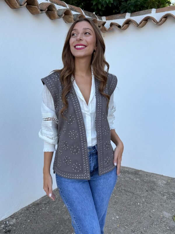 Chaleco Serraje Taupe - Imagen 5