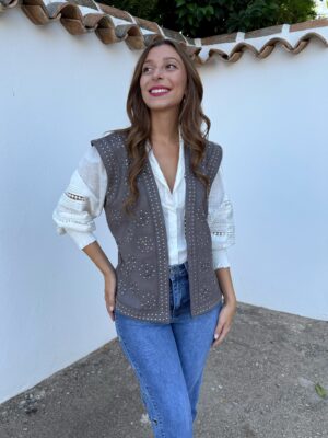 Chaleco Serraje Taupe - M/L