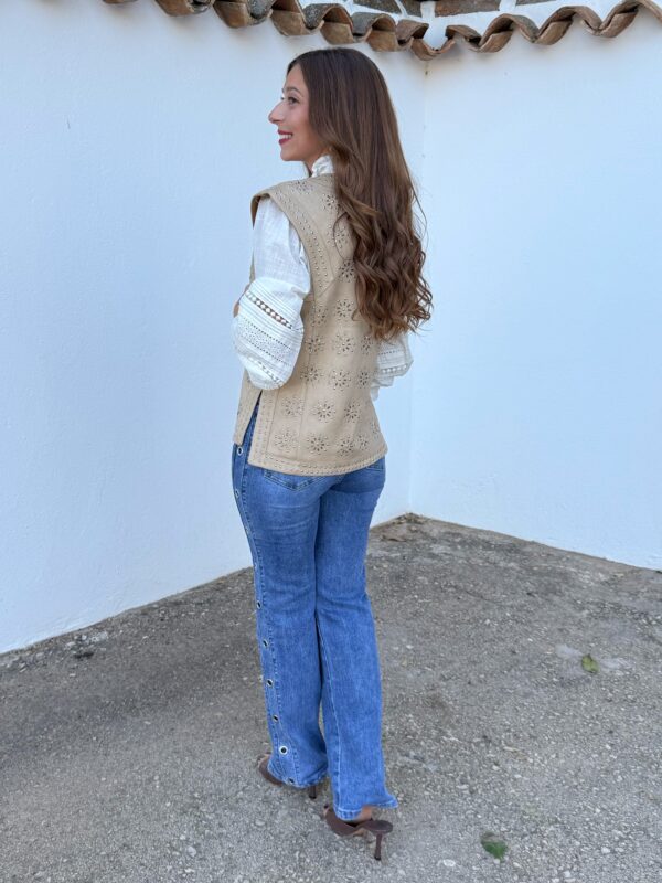 Chaleco Serraje Camel - Imagen 4