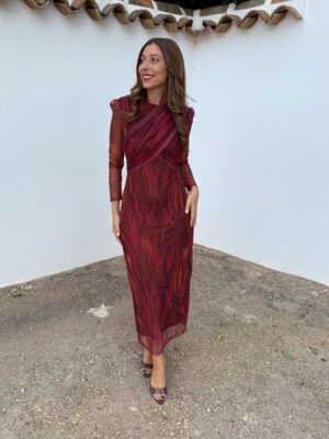 Vestido Amaranto Burdeos