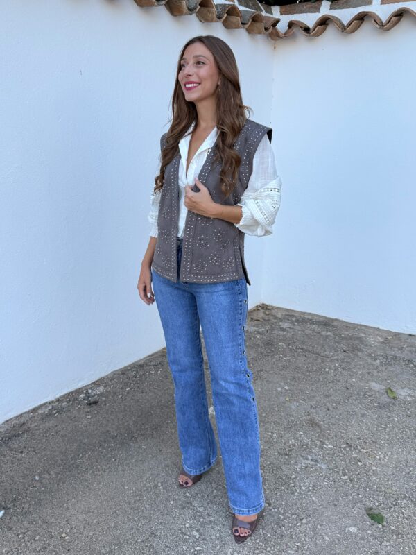 Chaleco Serraje Taupe - Imagen 4