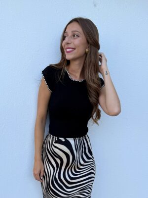 Jersey Punto Perlas Negro - Talla única