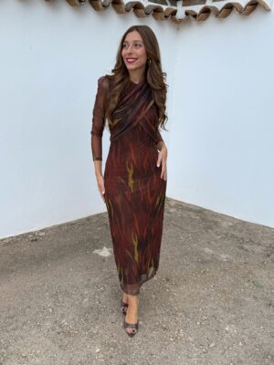 Vestido Amaranto Marrón - Talla única