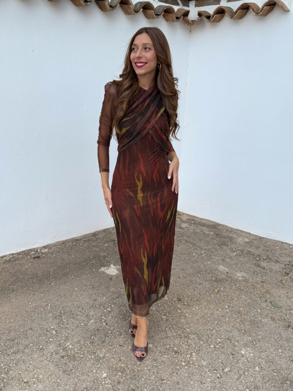 Vestido Amaranto Marrón