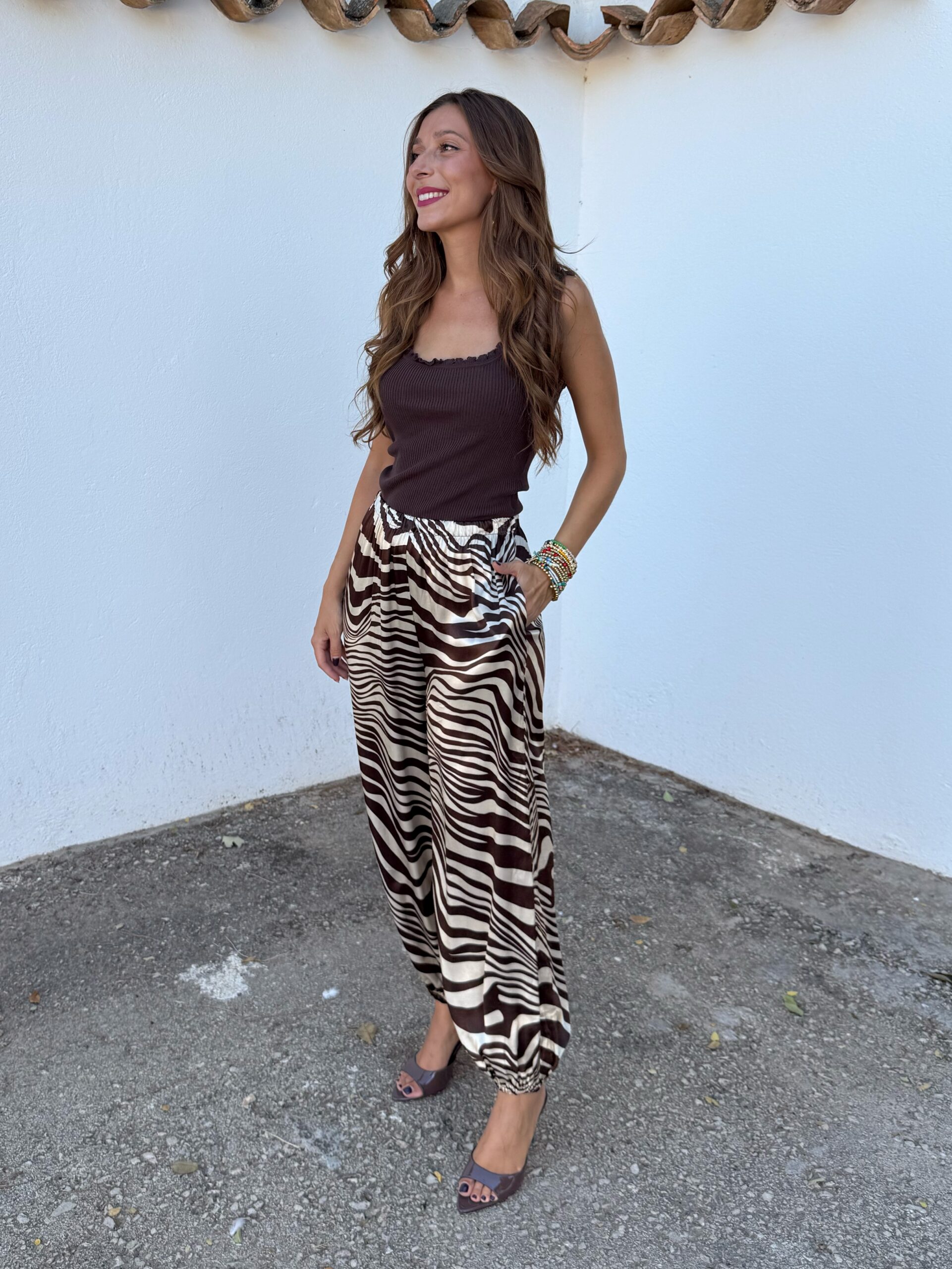 Pantalón Bombacho Abstract Choco