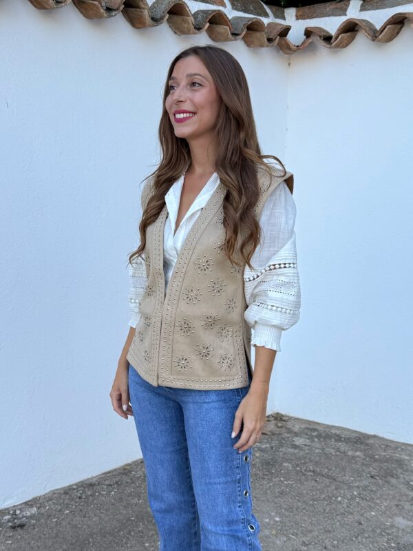 Chaleco Serraje Camel - Imagen 3