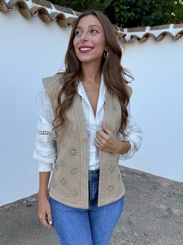 Chaleco Serraje Camel - Imagen 6