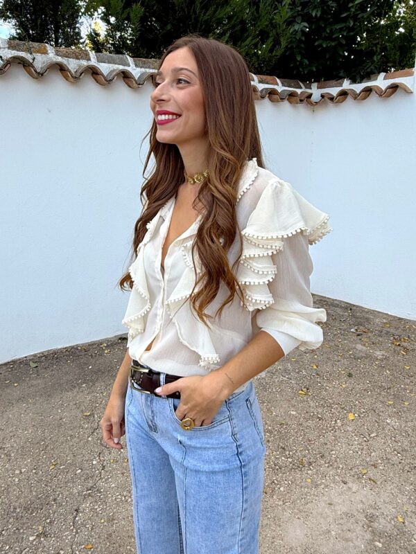 Blusa Borlas Beige - Imagen 7